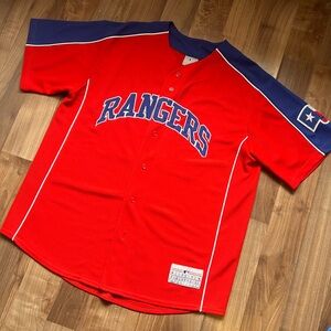 Genuine Merchandise Red and Blue Rangers Men Jersey